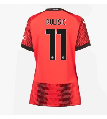 AC Milan Christian Pulisic #11 Replika Hjemmebanetrøje Dame 2023-24 Kortærmet